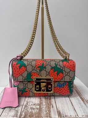 Gucci Strawberry Print GG Crossbody